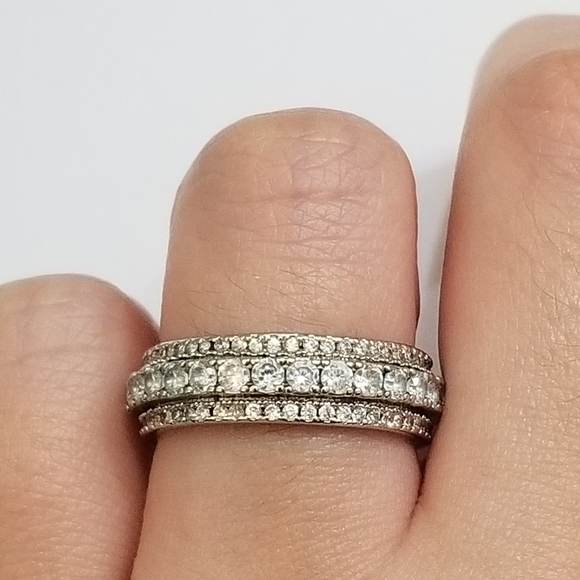 Gorgeous Double Layer Design Eternity Band - Picture 9 of 10